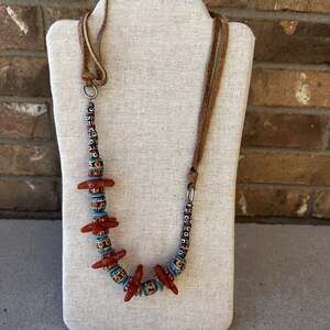 Vintage African Style Colourful Trade Mixture Beads Necklace Clay Evil Eye Beads